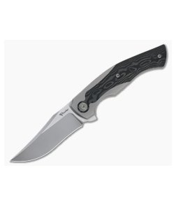 Reate Knives Coyote ELB Stonewashed M390 Carbon Fiber Titanium Frame Lock Flipper