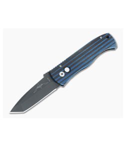 Protech Emerson CQC-7 DLC Tanto Blue & Black Crosscut G-carta Top Automatic Knife CQC7-M