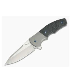 Reate Knives Crossroads Kirby Lambert Design M390 Marbled Carbon Fiber Titanium Bolster Liner Lock Flipper
