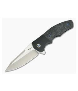 Reate Knives Crossroads Kirby Lambert Design M390 Marbled Carbon Fiber Black PVD Bolster Liner Lock Flipper
