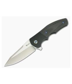 Reate Knives Crossroads Kirby Lambert Design M390 Carbon Fiber Black PVD Bolster Liner Lock Flipper