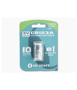 Olight CR123A 1600mAh 3V Lithium Button Top Battery