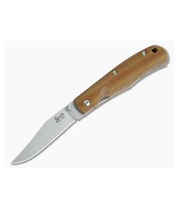 Smith & Sons Cypress Trapper D2 Liner Lock Natural Micarta