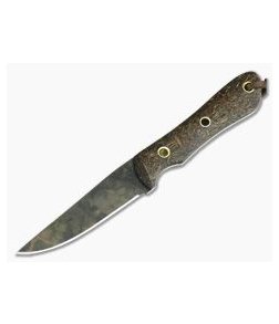 Smith & Sons Desperado Coconut Fiber Micarta Original Patina CPM D2 Fixed Blade 01