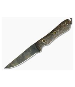 Smith & Sons Desperado Coconut Fiber Micarta Original Patina CPM D2 Fixed Blade 02