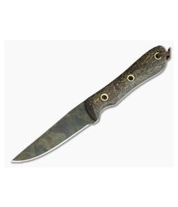 Smith & Sons Desperado Coconut Fiber Micarta Original Patina CPM D2 Fixed Blade 03