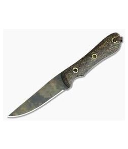 Smith & Sons Desperado Coconut Fiber Micarta Original Patina CPM D2 Fixed Blade