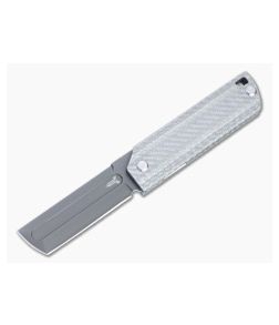D Rocket Design MaximX EDC Flipper Black M390 Silver Twill Folding Knife 0037