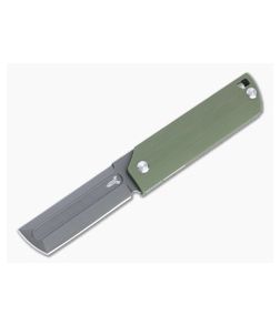 D Rocket Design MaximX EDC Flipper Black M390 Green G10 Folding Knife 0038