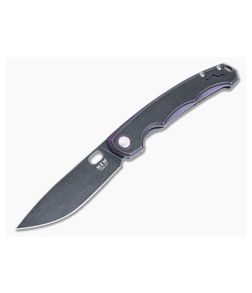 MKM Eclipse Flipper Purple Titanium Black Ti Overlay Black Stonewash MagnaCut Drop Point EL-PRBKD