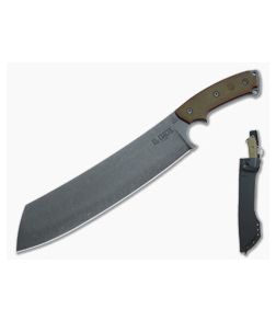 TOPS El Chete Chopper Midnight Bronze 1095 Canvas Micarta Leather Dangler Fixed Blade ELCH-04