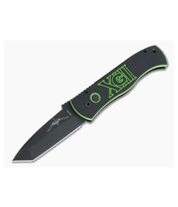 Protech x Emerson CQC-7 Tanto USN GXIII LTD Black DLC Toxic Green/Black G10 Top Automatic