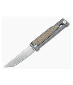 Reate EXO Exoskeleton Design Tanto Point Elmax Brown Micarta Manual OTF Knife