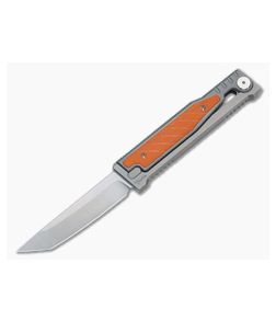 Reate EXO Exoskeleton Design Tanto Point Elmax Orange G10 Manual OTF Knife
