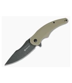 Steel Will Arcturus Flipper Black Stonewashed D2 Tan G10 F55-06