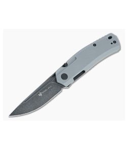 Steel Will Fjord Black Stonewashed D2 Gray G10 Liner Lock Front Flipper F71-28