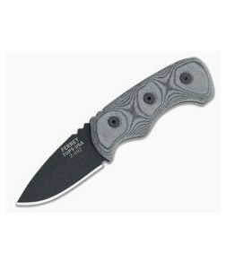 TOPS Knives Ferret Black 1095 Black Linen Micarta Neck Knife FBHP-01