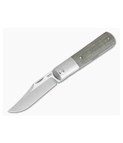 Pena Knives X Series Front Flipper Barlow Bolstered Green Canvas Micarta