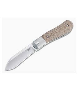 Pena Knives X Series Front Flipper Dogleg Jack Bolstered Natural Canvas Micarta