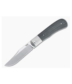 Pena Knives X Series Large Texas Trapper Bolstered Black Canvas Micarta M390 Front Flipper