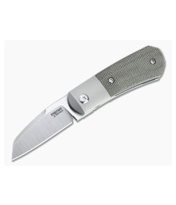 Pena Knives X Series Front Flipper Micro Apache Bolstered Green Canvas Micarta