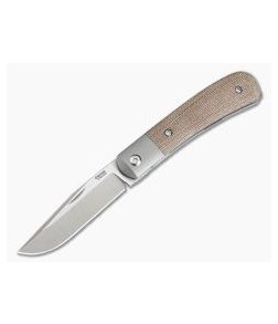 Pena Knives X Series Front Flipper Trapper Bolstered Natural Canvas Micarta