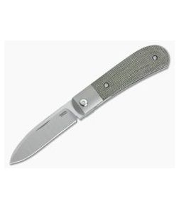 Pena Knives X Series Front Flipper Zulu Bolstered Green Canvas Micarta