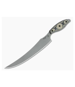 TOPS Knives Filet Knife Tumbled 154CM Tan/Black SureTouch G10 Fixed Blade
