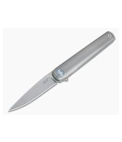 MKM Zieba Flame Drop Point M390 Titanium Frame Lock Flipper FL01-TSW