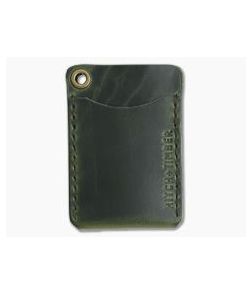 Hitch & Timber Flat Jacket Antique Green Leather Minimalist Wallet