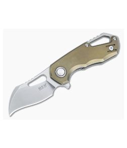 MKM Isonzo Liner Lock Flipper Bronze Titanium Handle Stonewashed M390 Hawkbill FX03M-1TBR