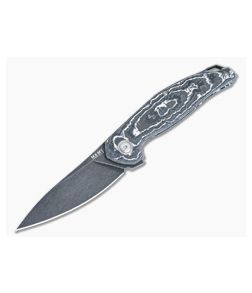 MKM Goccia Flipper White Storm FatCarbon Dark Stonewash M390 Drop Point GC-CFWD