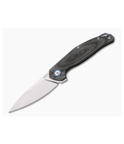 MKM Anso Goccia Satin M390 3D Black G10 Liner Lock Flipper GC-GBK