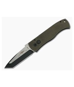 Protech Emerson GPK Exclusive CQC-7 Two-Tone DLC Tanto Smooth Green Micarta Top Automatic Knife GP-CQC7-T3