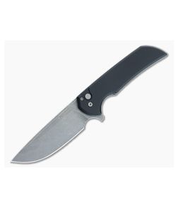 Protech Mordax GP Exclusive Button Lock Flipper Black Aluminum Acid Washed MagnaCut Drop Point GP.MORDAX.01