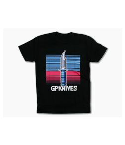 GPKNIVES 8-Bit Design Black T-Shirt Small