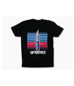 GPKNIVES 8-Bit Design Black T-Shirt Large