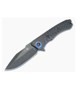 Heretic Wraith Manual V3 Flipper Battle Worn Integral Ti and Carbon Fiber DLC MagnaCut Blade H001-6A-BLUTI