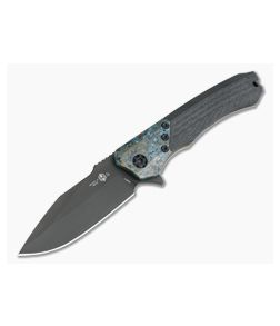 Heretic Knives Wraith S/E DLC Elmax Chemtina Brass Integral Carbon Fiber Frame Lock Flipper H001-6A-CF/CHEM-01