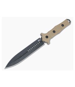 Heretic Nephilim Dark Earth (Brown) G10 Fixed Knife Battle Black Blade H003-8A-FDE