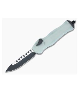 Heretic Knives Hydra Single Edge Battleworn Black Elmax Jade G10 Single Action OTF Automatic H007-8A-JADE-01