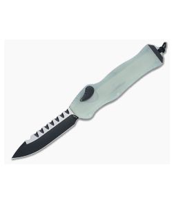 Heretic Knives Hydra Single Edge Battleworn Black Elmax Jade G10 Single Action OTF Automatic H007-8A-JADE