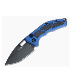 Heretic Knives Medusa Tanto Black Cerakote Elmax Blue Aluminum Automatic Knife H011-4A-BLU