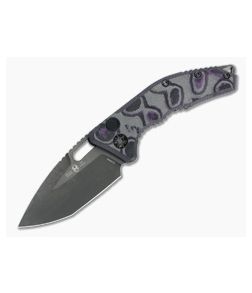 Heretic Knives Medusa Tanto Battle Worn DLC Elmax Purple Camo Carbon Fiber Automatic Knife H011-6A-PUCF