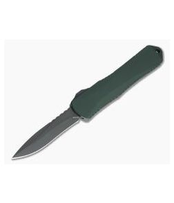 Heretic Knives Manticore-E Recurve Black DLC S35VN Green EDC OTF Automatic H029-6A-GRN