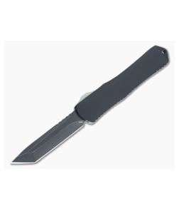 Heretic Knives Manticore-X Tanto Battleworn Black Elmax Jade G10 Back Cover Black OTF Automatic H031-8A-JADE