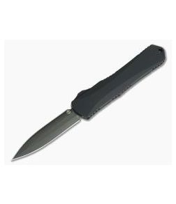 Heretic Knives Manticore-X Double Edge Tumbled DLC Tactical Black OTF Automatic H032-6A-T
