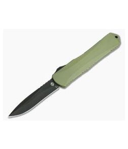 Heretic Knives Manticore-X Recurve Tumbled DLC Green OTF Automatic H033-6A-GREEN