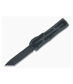 Heretic Colossus Breakthrough Green Handle With Traction Inlays Battleworn Black MagnaCut Tanto OTF Automatic H040-8A-BRKGRN
