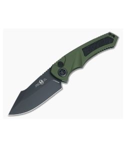 Heretic Pariah Auto Magnacut Drop Point Green Handle